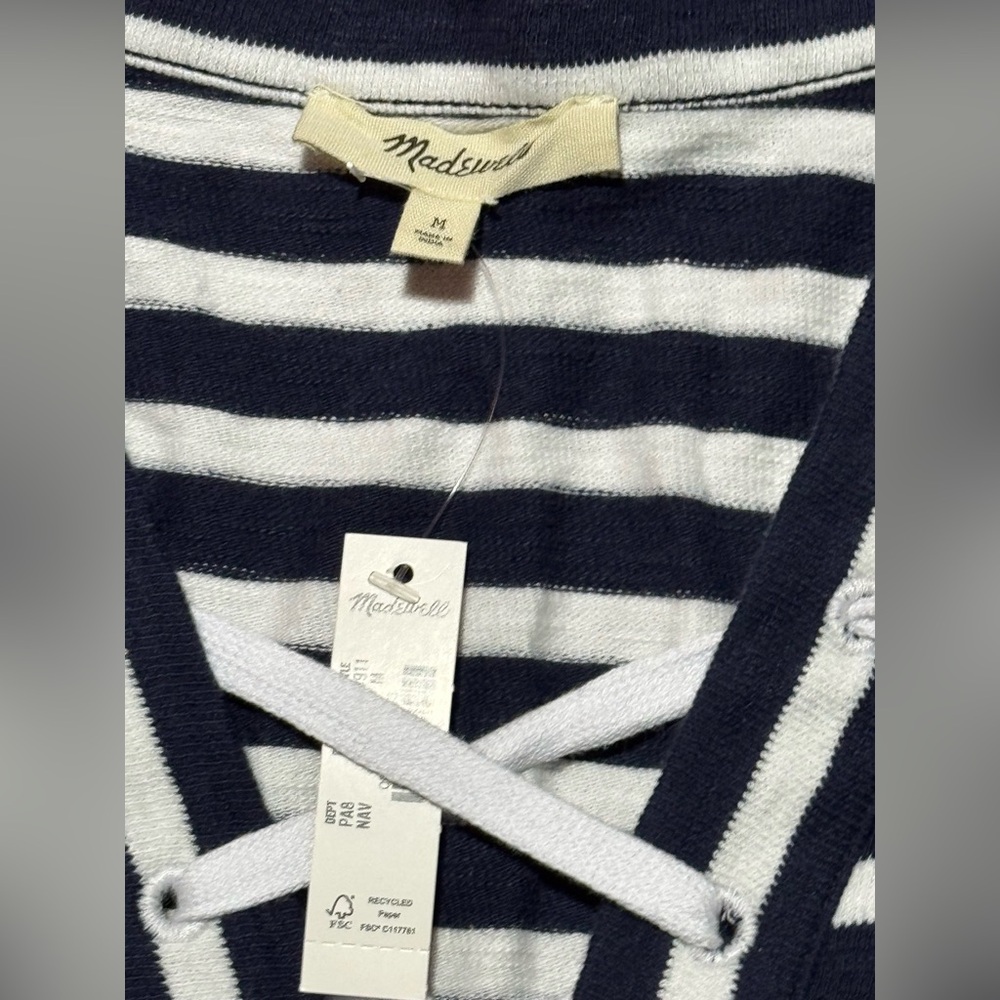 Madewell Navy and White Striped Tunic - Picture 2 of 7